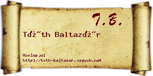 Tóth Baltazár névjegykártya